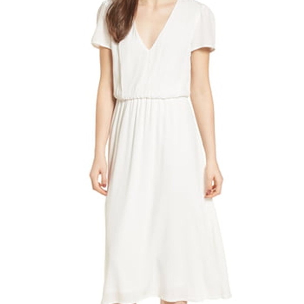 WAYF white midi dress